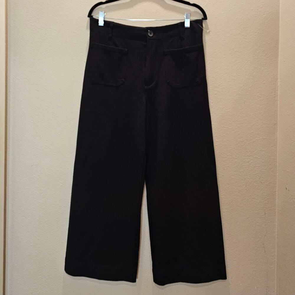 Jones New York Women's Black Cropped Knit Pants with Front Pockets Size 12